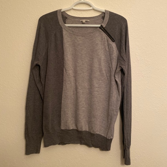 Halogen Grey Color Block Sweater - Picture 1 of 4